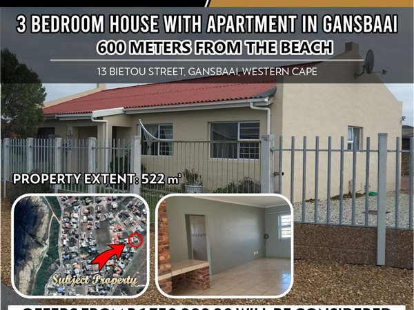 3 Bed House in Gansbaai and surrounds