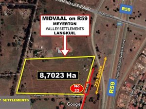8.7 ha Land available in Valley Settlements AH