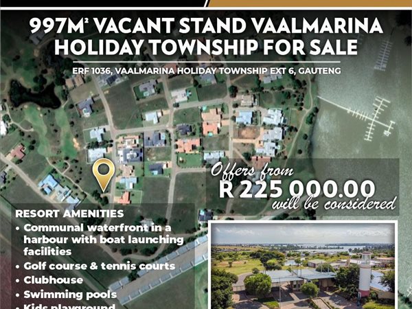 997 m² Land available in Vaal Marina