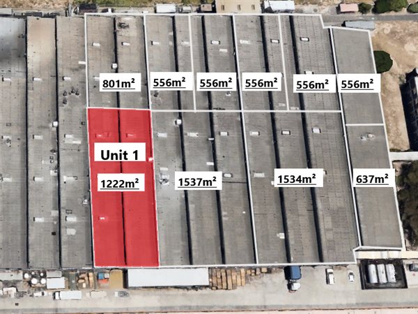1222  m² Industrial space