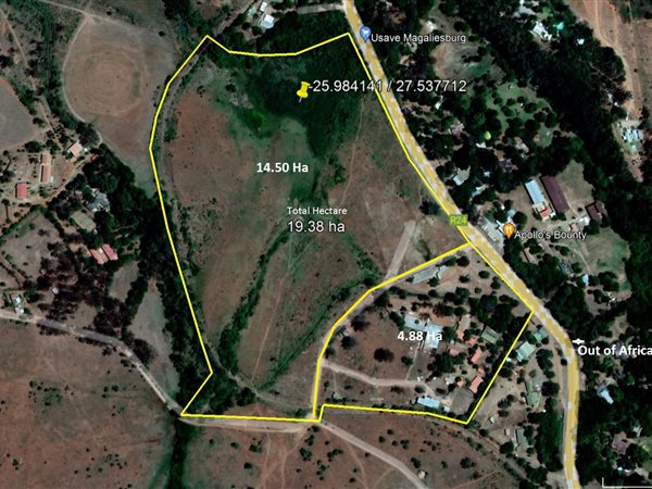 19.4 ha Land available in Magaliesburg